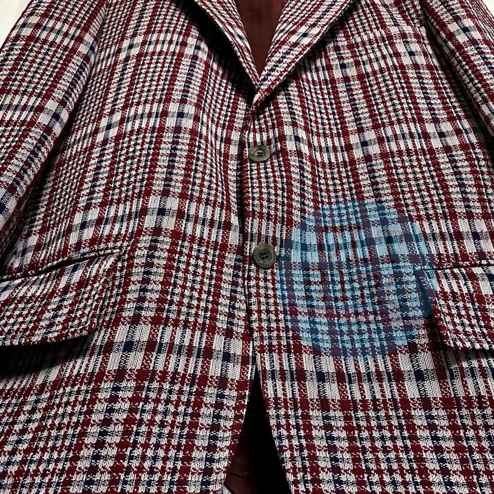 70s vtg Double Knit Plaid Blazer